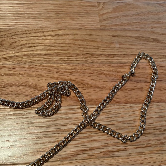 COACH Small Black Leather Purse with Gold Chain - Picture 5 of 11